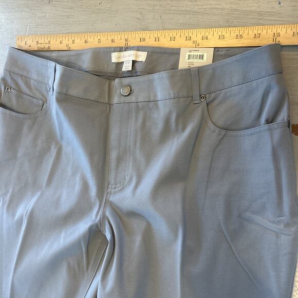 NWT Laura Ashley Gray Straight Leg Flat Front Pants Woman’s Sz 16W - Picture 4 of 7